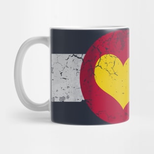 Colorado Flag Heart Sun Retro Fade Mug